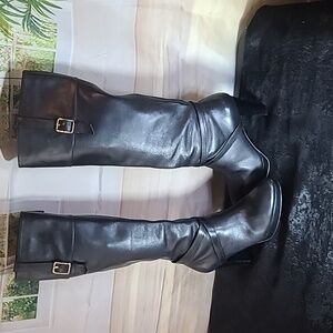 Cole Haan vintage black leather knee high boots